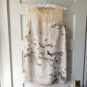 Silk Dress with see through top